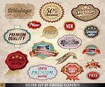 Vintage labels and stickers vector